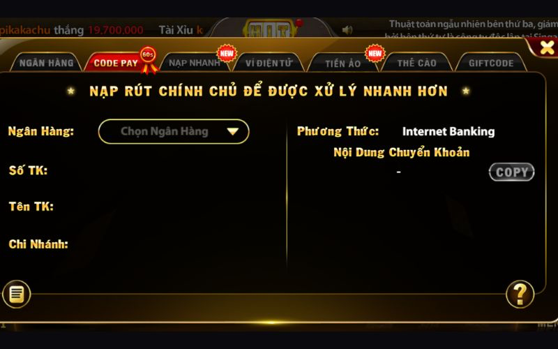 Các phương thức thanh toán tại Hit Club