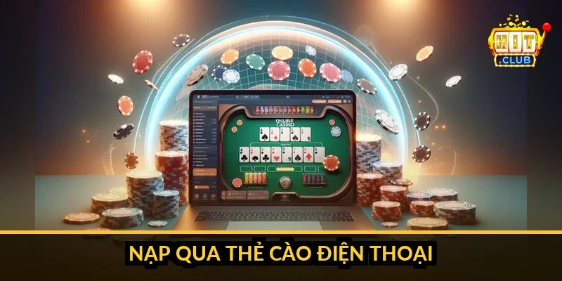 Giao diện màn hình nạp tiền HitClub với các bước chọn cổng, nhập mã nội dung và xác nhận lệnh chuyển khoản