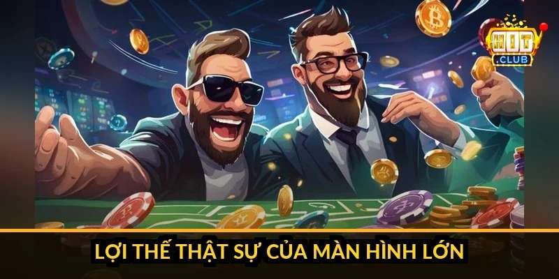 Lợi thế của màn hình lớn khi chơi game bài HitClub như Mậu Binh, Phỏm, bày đủ bài trên tay, nước đi đối thủ và lịch sử ván trong một khung nhìn