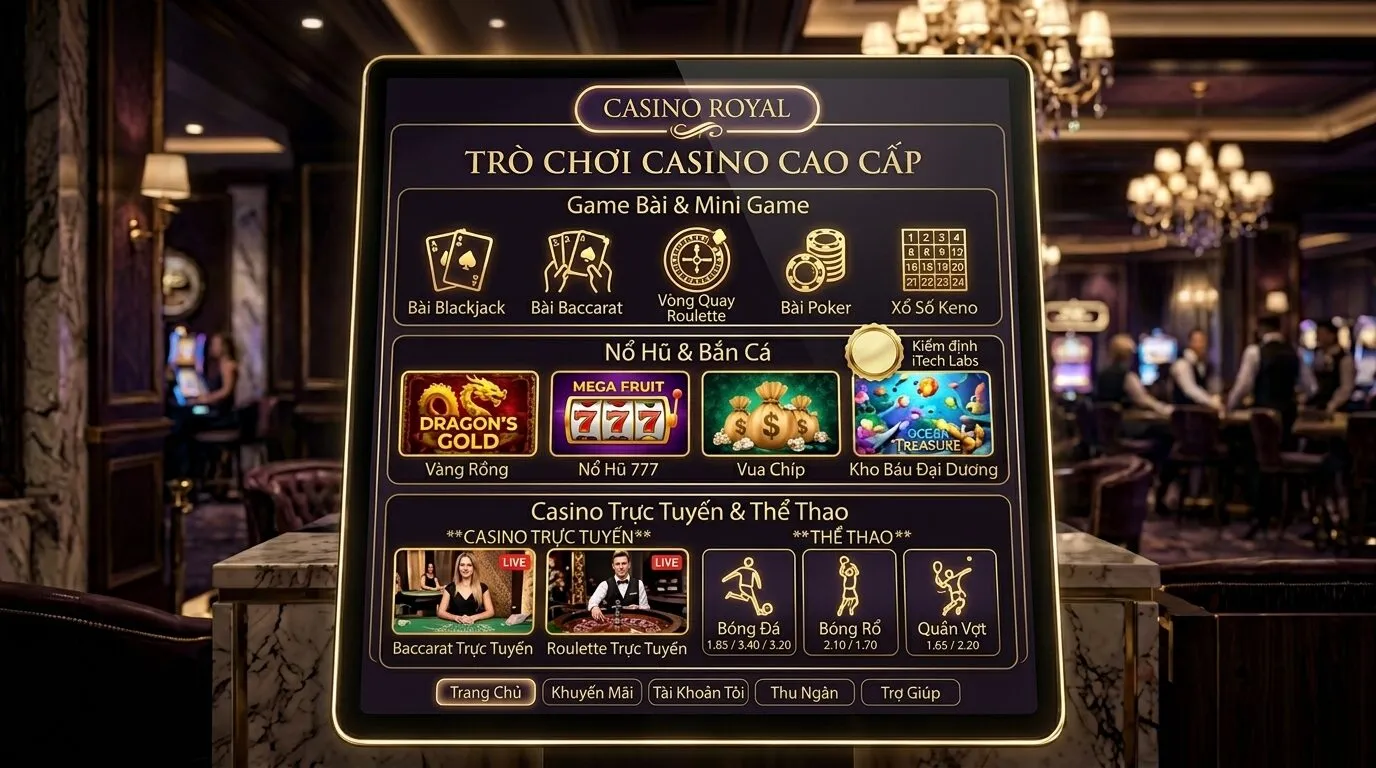 Kho game HitClub phân tầng theo khẩu vị rủi ro - game bài và mini game truyền thống, nhóm nổ hũ slot bắn cá kiểm định RNG bởi iTech Labs, cùng live casino và cược thể thao